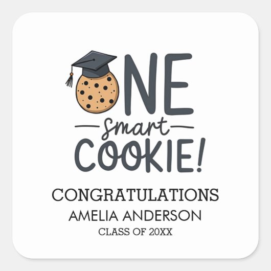 ワンスマートクッキー 卒業クラス オブ クッキー スクエアシール (正面)