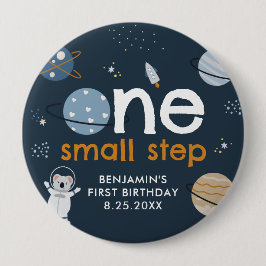 ワンスモールステップアウタースペース最初の誕生日ボタン 缶バッジ