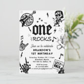 ワンズロックギターロックンロール1歳の誕生日 招待状 (スタンド正面)