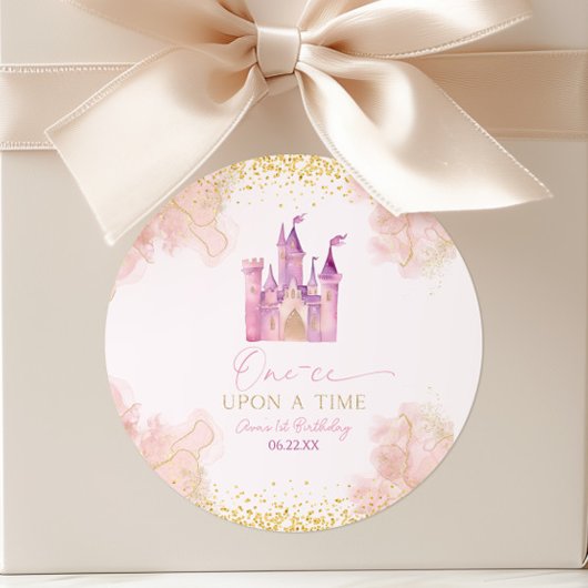 ワンセオンアオンアタイムスプリンセス第1誕生日パーティー ラウンドシール