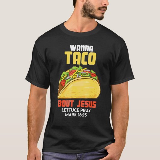 ワンタコBout Jesus 祈 Lettuce  Mark Cino De M Tシャツ (正面)