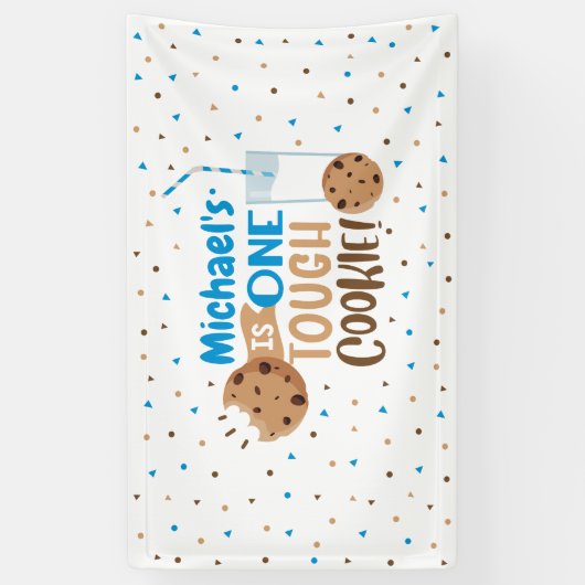 ワンタフクッキーファースト誕生日バナーロナ 横断幕 (縦)