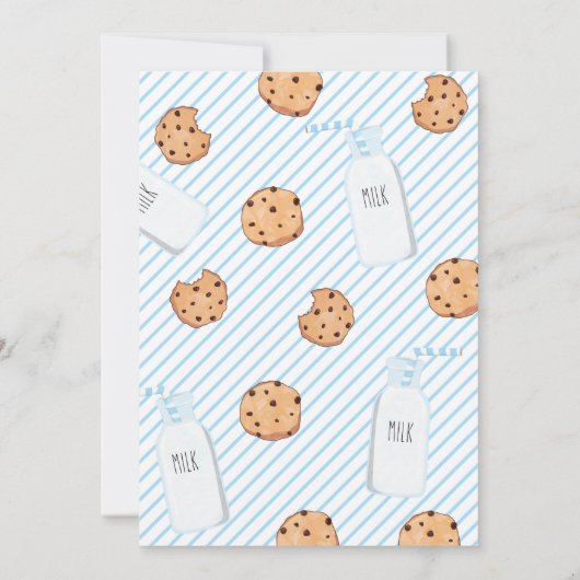 ワンタフクッキーブルーファースト誕生日 招待状 (裏面)