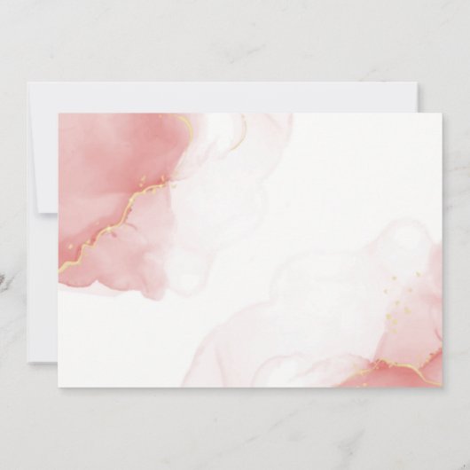 ワンダお洒落ーランドピンクペンギンベビーシャワーガール サンキューカード (裏面)