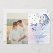 ワンダお洒落ーランドブルーペンギンベビーシャワーボーイ サンキューカード (正面)