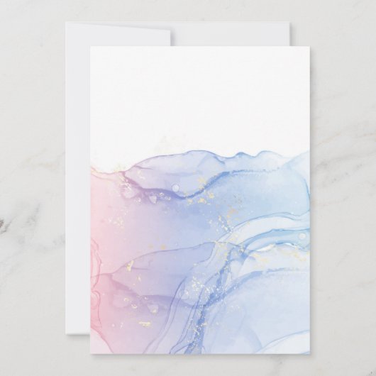 ワンダお洒落ーランドブルーペンギンベビーシャワーボーイ 招待状 (裏面)