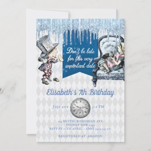 ワンダエレガントランドパーティーのブルーアイスピアリスホテル 招待状 (正面)