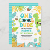 ワンダクールード熱帯夏の最初の誕生日パーティー 招待状 (正面/裏面)