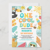 ワンダクールード熱帯夏の最初の誕生日パーティー 招待状 (正面)