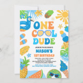 ワンダクールード熱帯夏の最初の誕生日パーティー 招待状 (正面)
