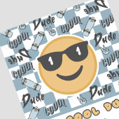 ワンダクールード誕生日招待状ブルーグレーレトロ 招待状