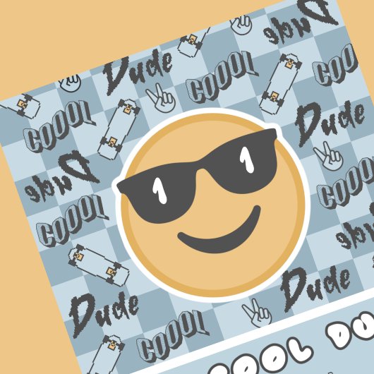 ワンダクールード誕生日招待状レトロブルー 招待状