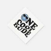 ワンダクールード | ブルーレトロ名門私立校風のスマイル誕生日 スタンダードカクテルナプキン (角)