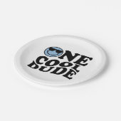 ワンダクールード | ブルーレトロ名門私立校風のスマイル誕生日 ペーパープレート (アングル)