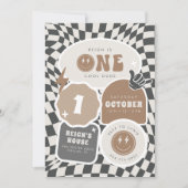 ワンダクールード | ボーイズ第1レトロスケーター誕生日 招待状 (正面)