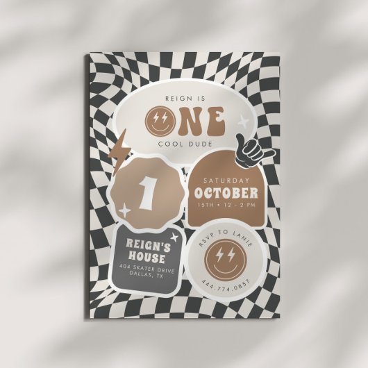 ワンダクールード | ボーイズ第1レトロスケーター誕生日 招待状