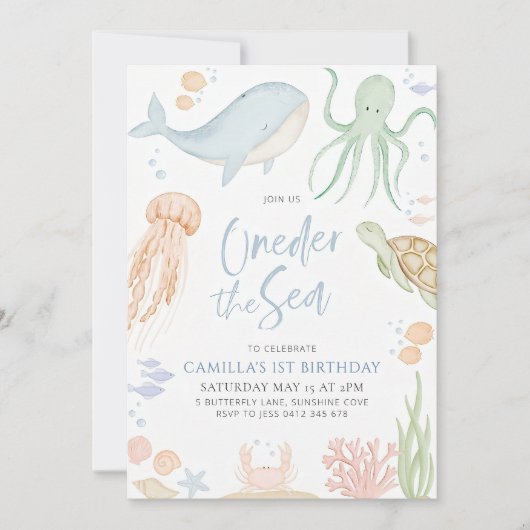 ワンダザシー誕生日招待状、ザシーア 招待状 (正面)