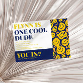 ワンダックールドハッピー顔ボーイファースト誕生日 招待状