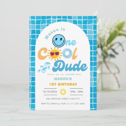 ワンダデクールサマープールパーティー1st誕生日 招待状 (スタンド正面)