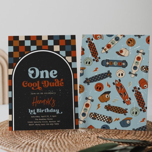 ワンダデクールスケートボード誕生日招待状 招待状