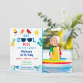 ワンダデクールボーイズプールパーティー誕生日 招待状 (スタンド正面)