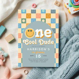 ワンダデクールボーイズレトロ1st誕生日招待状 招待状