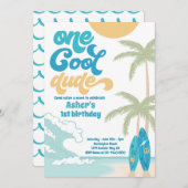 ワンダデクールレトロサーフ1st誕生日パーティー 招待状 (正面/裏面)