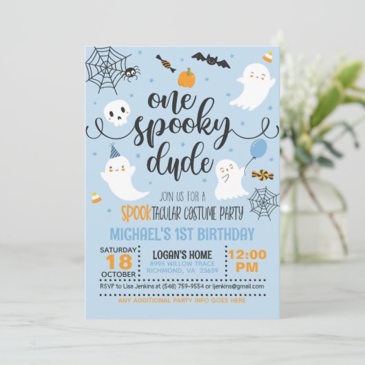 ワンダデ不気味コスチューム誕生日招待状 招待状 (スタンド正面)