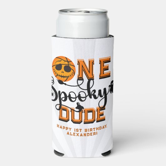 ワンダデ不気味バスケットボールボーイズ素晴らしい子供の誕生日 スリム缶クーラー (Seltzer裏面)