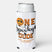 ワンダデ不気味バスケットボールボーイズ素晴らしい子供の誕生日 スリム缶クーラー (Seltzer正面)