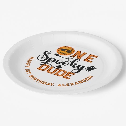 ワンダデ不気味バスケットボールボーイズ素晴らしい子供の誕生日 ペーパープレート (アングル)