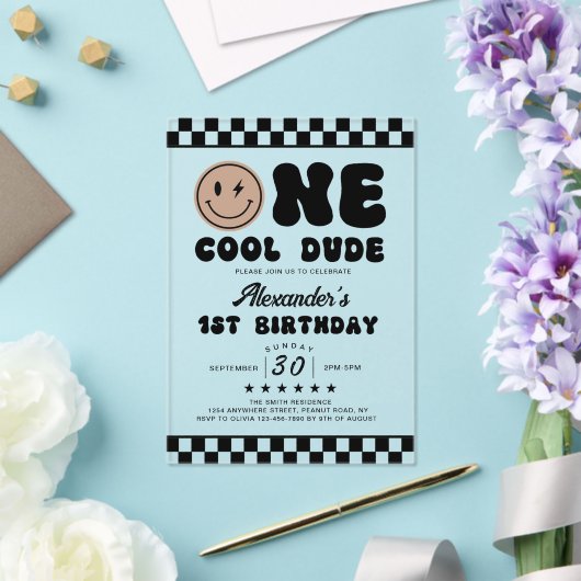 ワンダドクールファースト誕生日アクリル招待状 アクリル招待状 (インサイチュ (ウェディング))