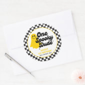 ワンダドグ不気味ロヴィハロウィンファースト誕生日 ラウンドシール (封筒)