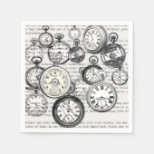 ワンダビクトリアンランドの懐中時計のアリス スタンダードカクテルナプキン (正面)