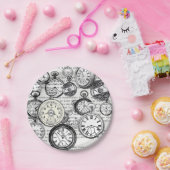 ワンダビクトリアンランドの懐中時計のアリス ペーパープレート (パーティー)