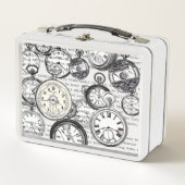 ワンダビクトリアンランドの懐中時計のアリス メタルランチボックス (正面)