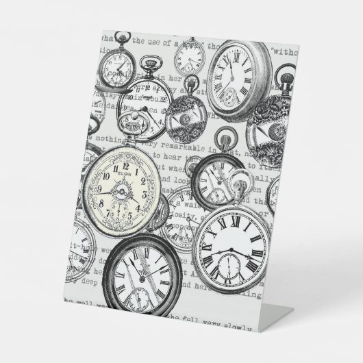 ワンダビクトリアンランドの懐中時計のアリス 台座サイン (正面)