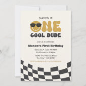 ワンダフルなデュードの誕生日招待状 • ハッピーデュード 招待状 (正面)