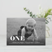 ワンダフルな現代の写真 1歳の誕生日 招待状 (スタンド正面)