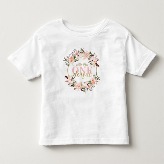 ワンダフルな誕生日シャツ, ボヘミア, 花柄 トドラーTシャツ (正面)
