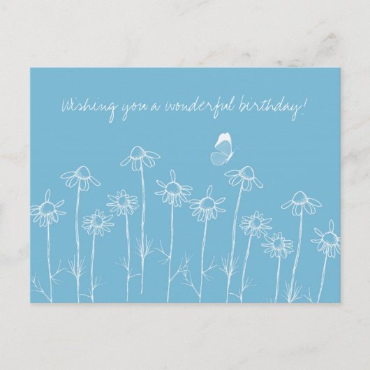 ワンダフルな誕生日蝶 ポストカード (正面)