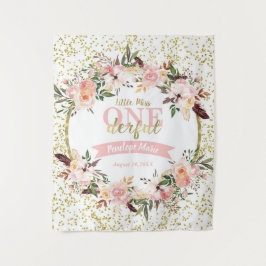 ワンダフルな1歳の誕生日バックドロップ、バナー、ボヘミア タペストリー