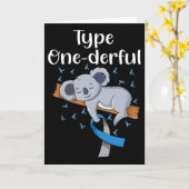 ワンダフルコアラの糖尿病リボン T1D 糖尿病 カード (黄色い花)