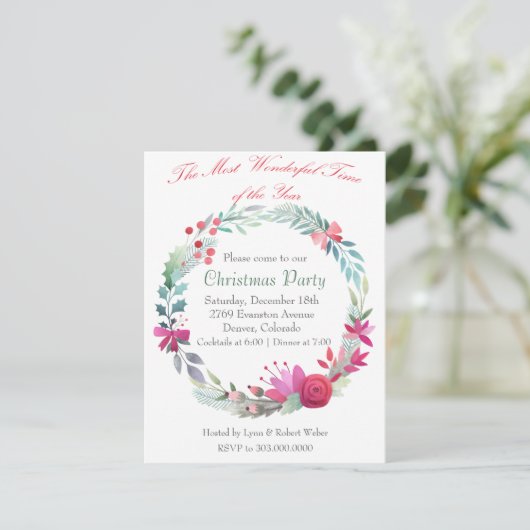 ワンダフルタイムリースクリスマスパーティの招待状 招待状 (スタンド正面)