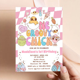 ワンダフルチックのスプリングデイジー1歳誕生日パーティー 招待状