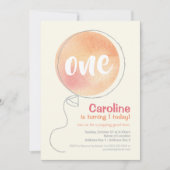 ワンダフルデイ！パステルバルーン 1st バースデー ご招待 招待状 (正面)