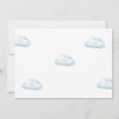 ワンダフルブルーバルーン少年写真1歳誕生日 招待状 (裏面)