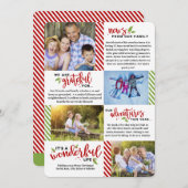 ワンダフルライフキャンディケインイヤーインレビューホリデー シーズンカード (正面/裏面)