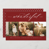 ワンダフルライフ フォト ホリデー カード 赤 (正面/裏面)
