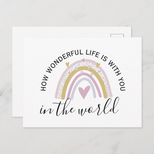 ワンダフルライフ ポジティブアファメーション レインボー ポストカード (正面/裏面)